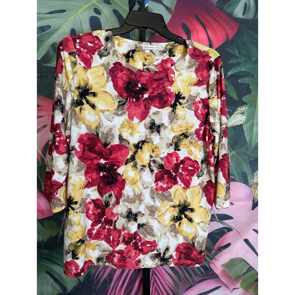 JM collection floral 1x blouse